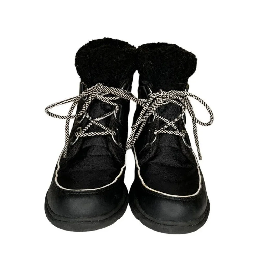 SOREL Explorer Carnival Boots Black/Sea Salt Women’s Size 8.5‎
